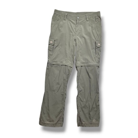 The North Face Convertible Pants Womens 10 STAIN Khaki Hiking‎ Cargo - Picture 1 of 12